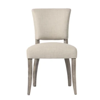 Artwood Mandy Dining chair upholstered in Sway Natural with Pearl Grey wooden legs.