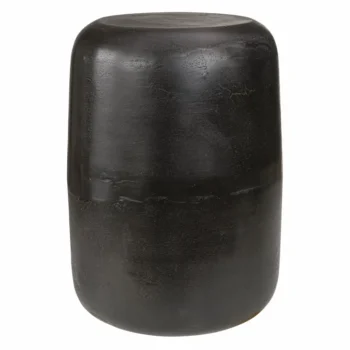 Black aluminium side table or stool. Handcrafted, each piece is unique.