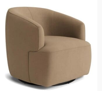 Halo Derby Swivel Armchair - Beige Velvet