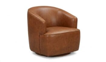 Halo Derby Leather Swivel Chair Antique Cigar