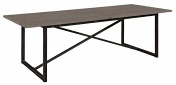 A well made teak rectangle dining table from Artwood. The Anson outdoor dining table has a powder coated aluminium black frame.