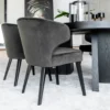 Back view of the Artwood La Vella Dining Chair in brown velvet.
