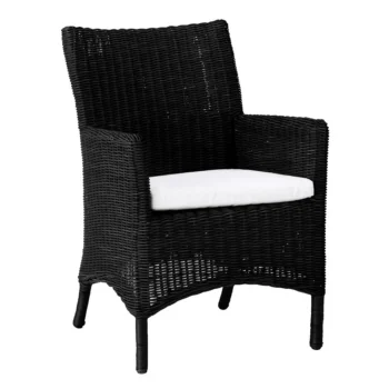 Artwood black tampa outdoor dining chair in all-weather wicker.